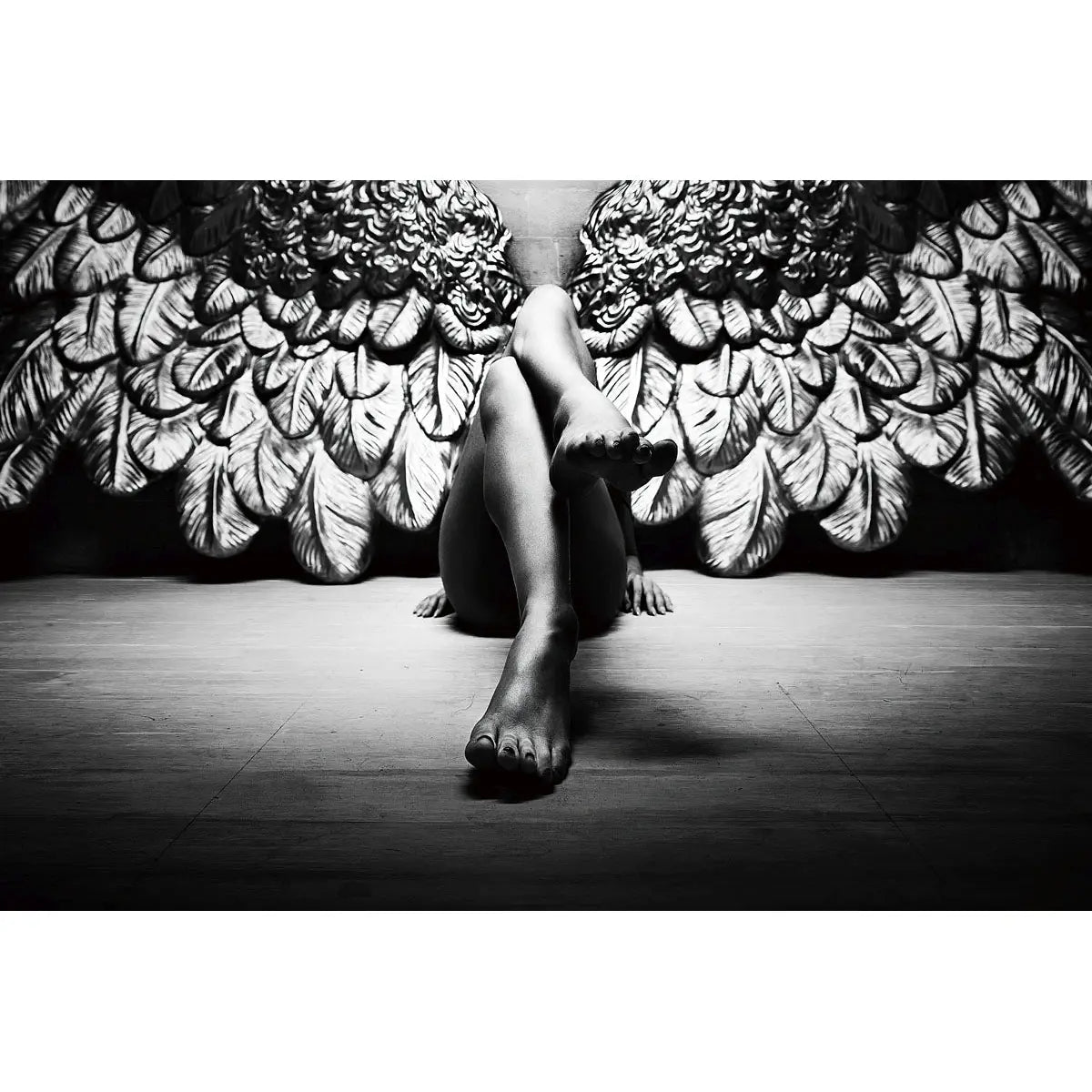 Glass picture lady with angel wings Homefactory