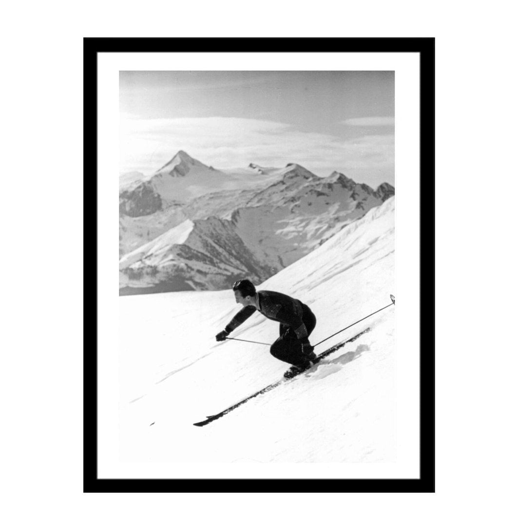 Glass picture w/frame downhill with parallel turn - -Homefactory -Nordstrand Møbler og Interiør