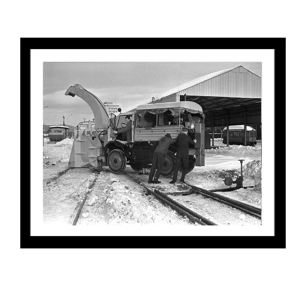 Glass picture w/frame snøfreser - -Homefactory -Nordstrand Møbler og Interiør