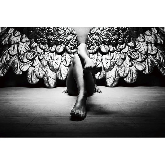 Glass picture lady with angel wings Homefactory