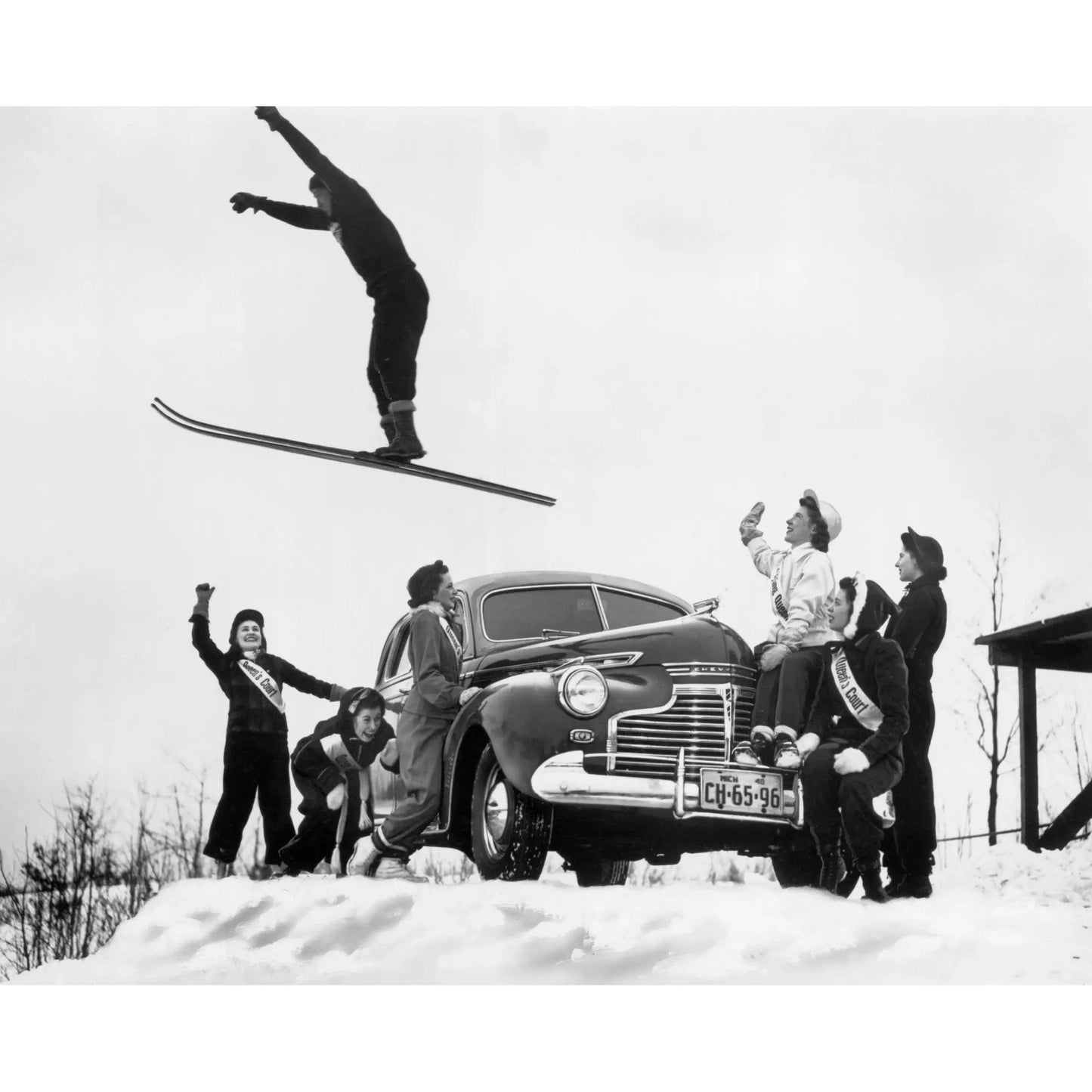 Glass picture Ski jump vintage Homefactory
