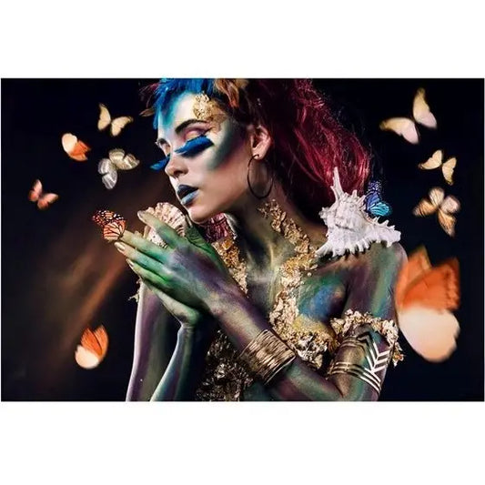 Glass picture butterfly lady Homefactory