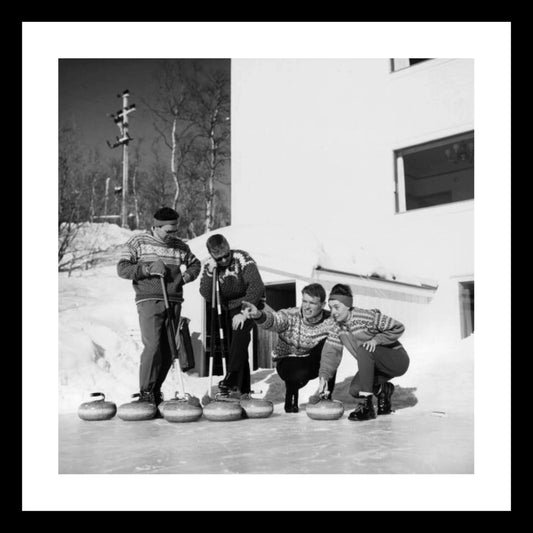 Glass picture w/frame Curling Homefactory