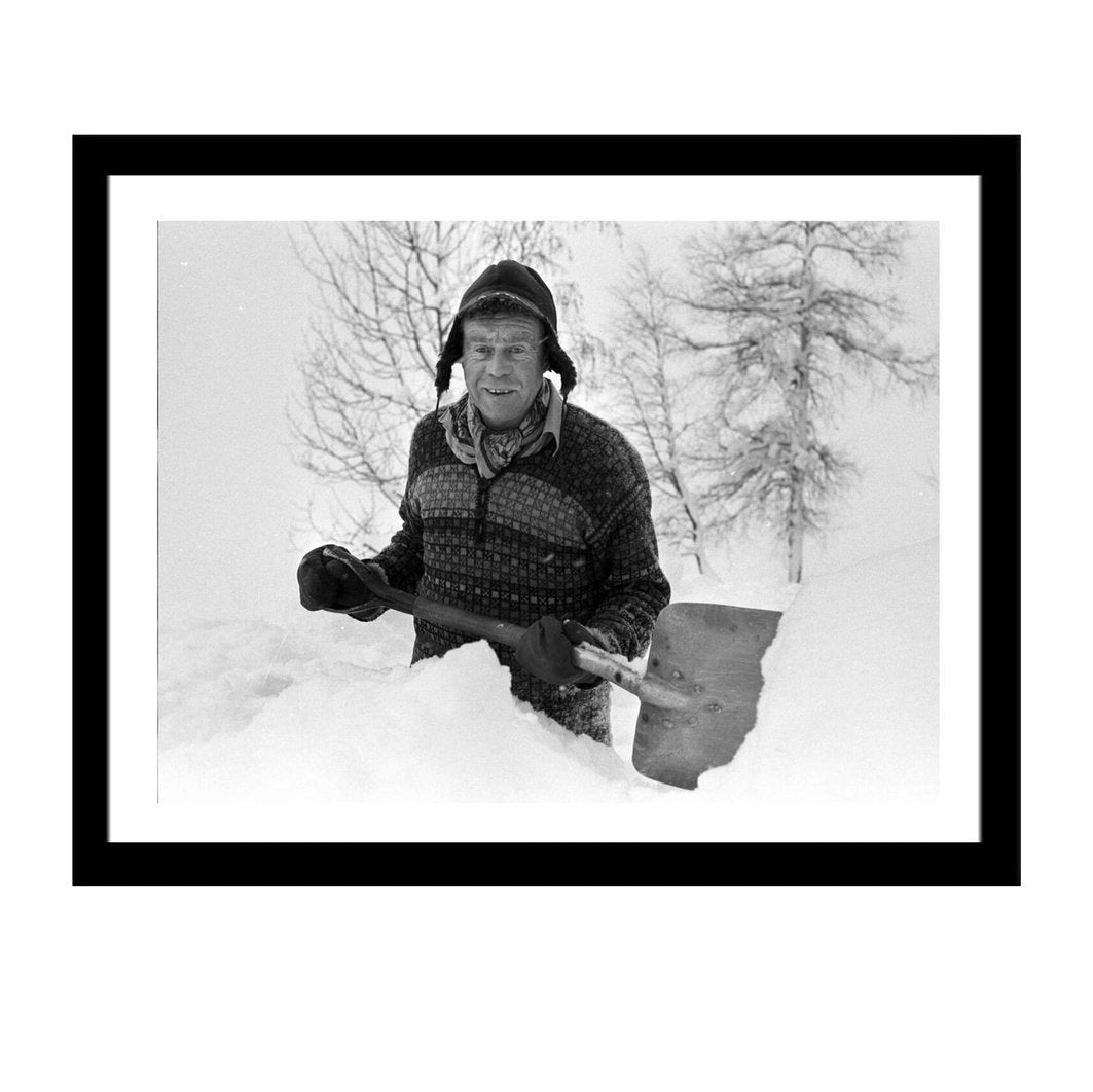 Glass picture w/frame snømåking - -Homefactory -Nordstrand Møbler og Interiør