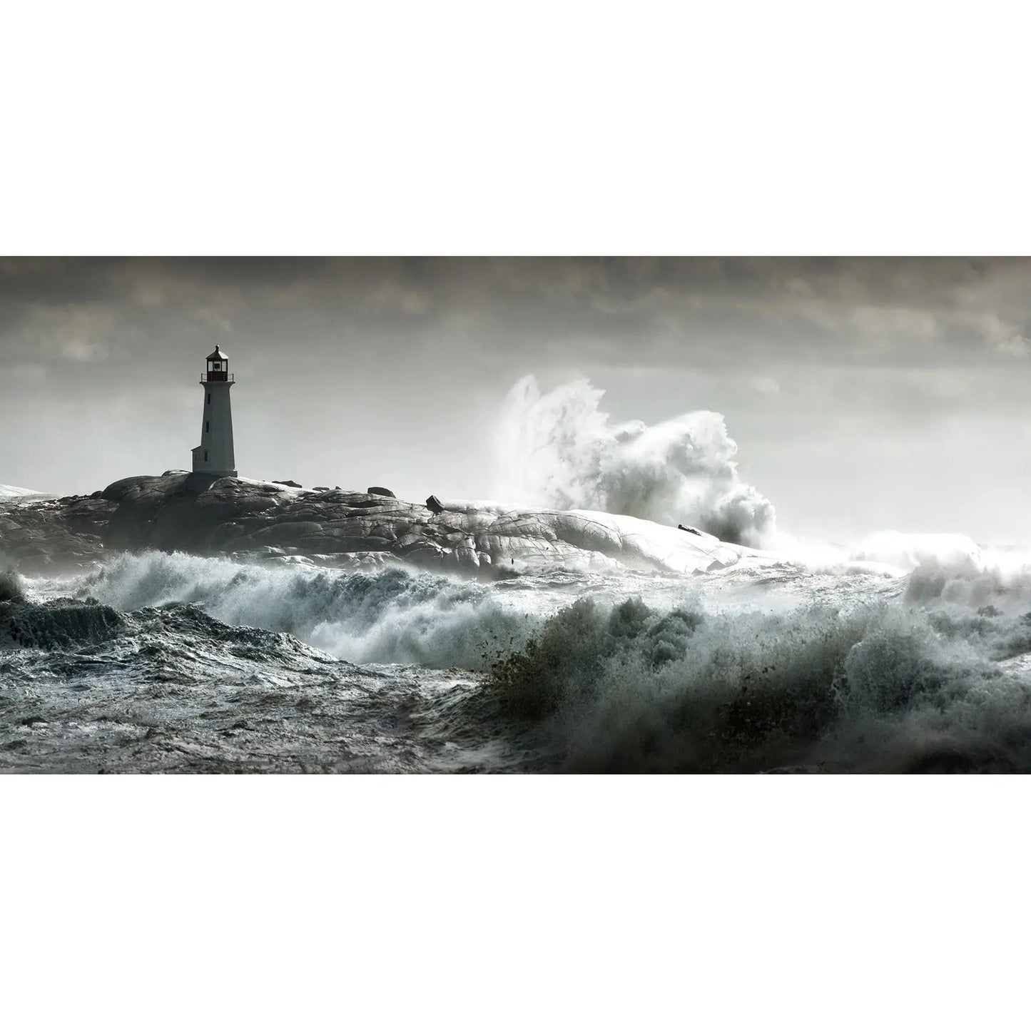 Glass picture Lighthouse out in the sea Homefactory