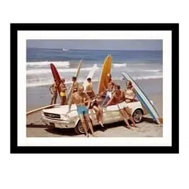 Glass picture Surfere med Ford Mustang Homefactory