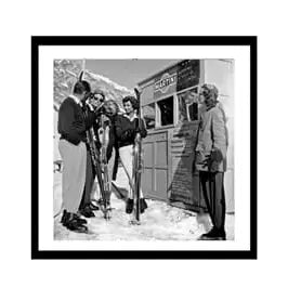 Glass picture w/frame ticket office Val d'Isere Homefactory