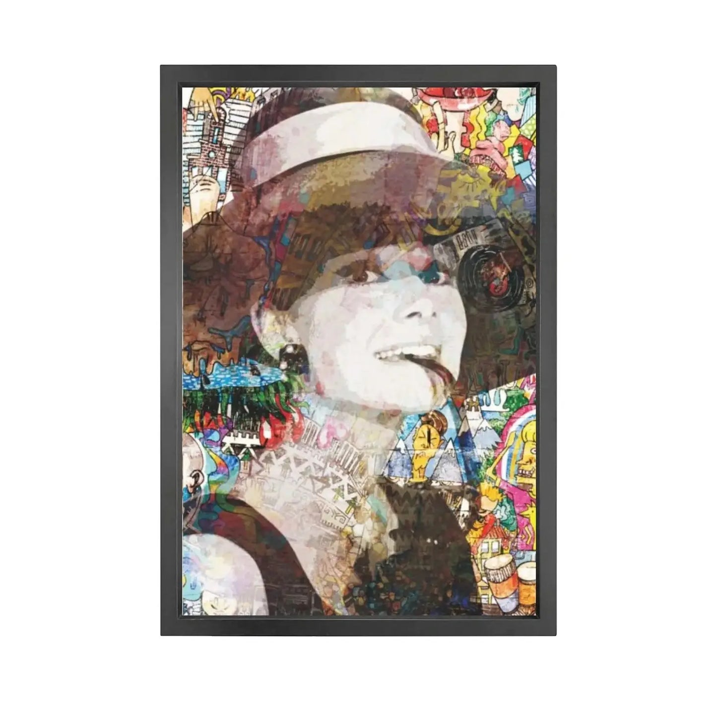 Canvas picture black frame Audrey Hepburn Homefactory