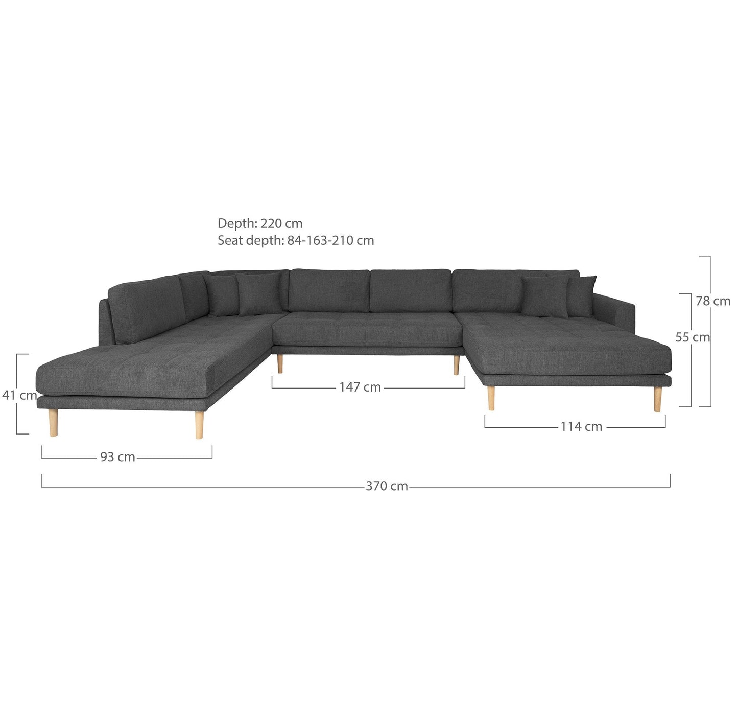 Lido U-Sofa Åpen Ende