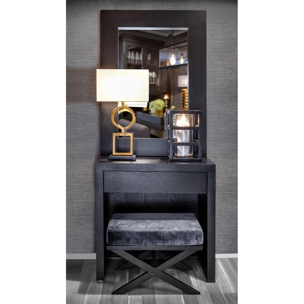 Lanterne med glasssylinder - Lanterne-Homefactory -Nordstrand Møbler og Interiør