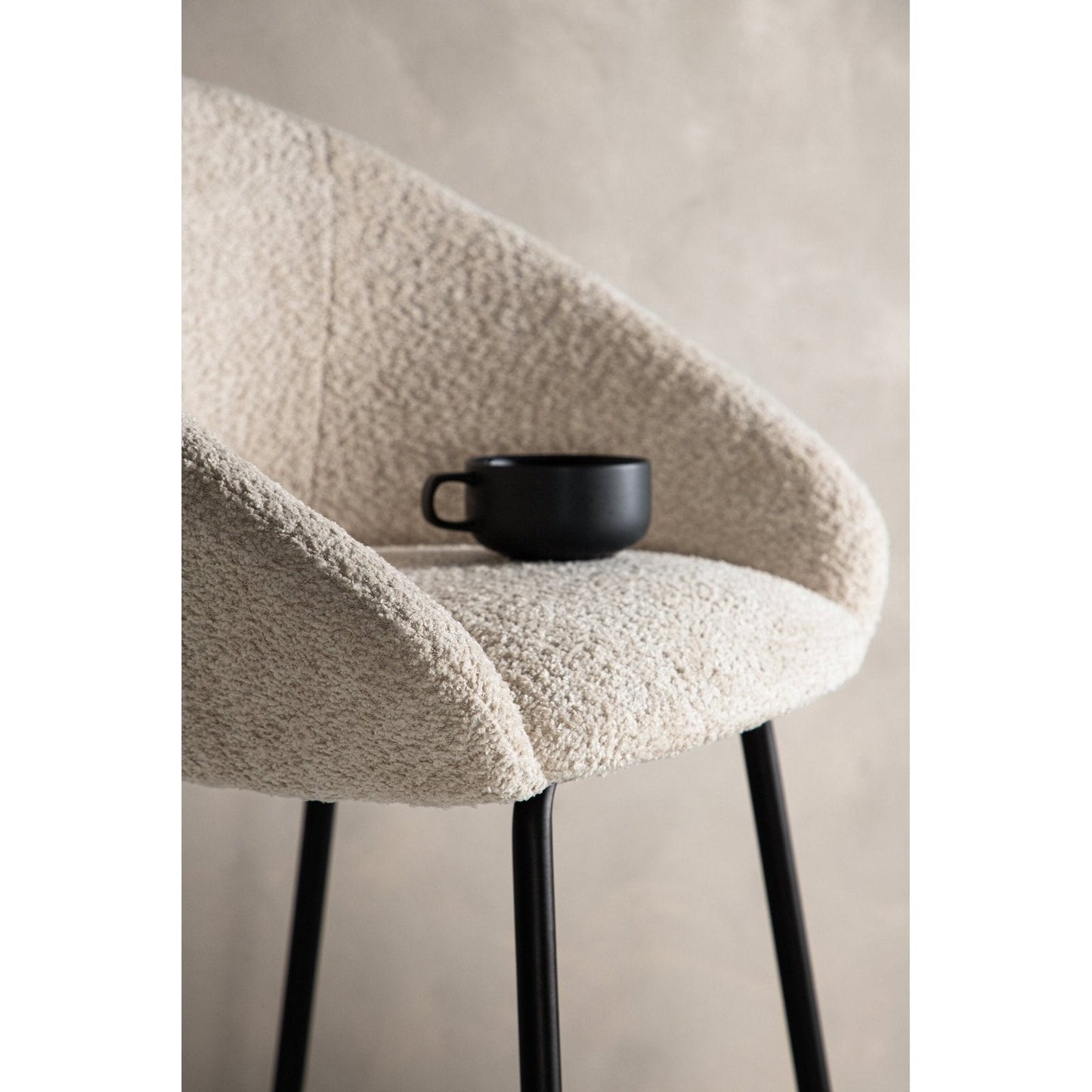 Velvet barstol hvit