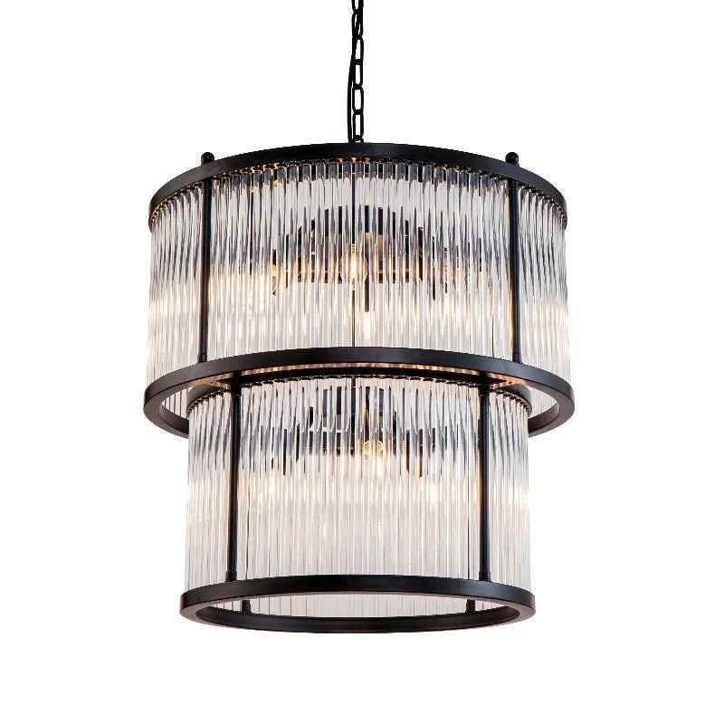 Taklampe Corona Black clear glass Homefactory