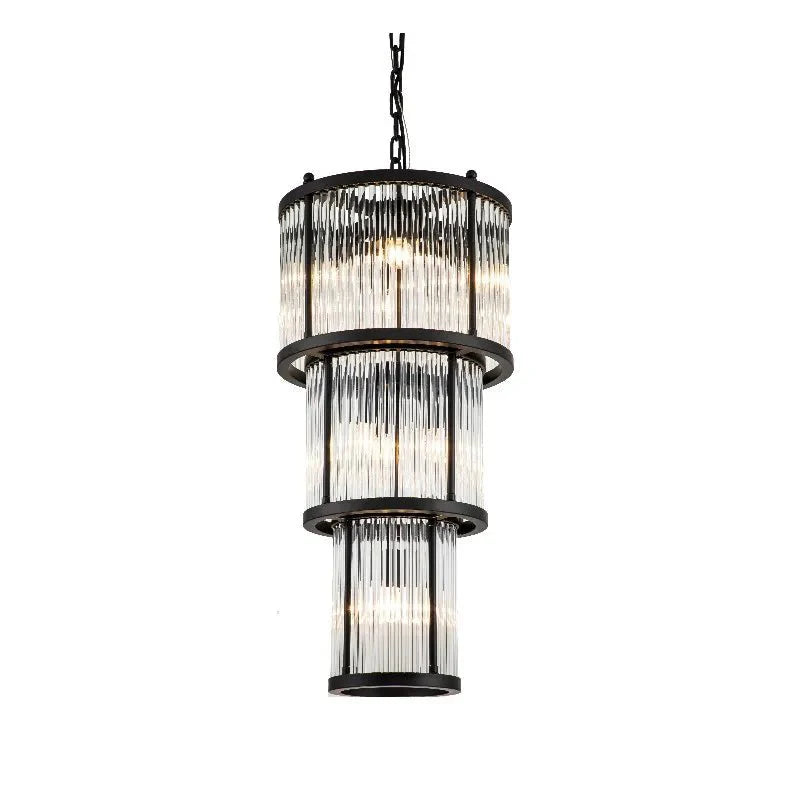 Taklampe Corona Black clear glass Homefactory