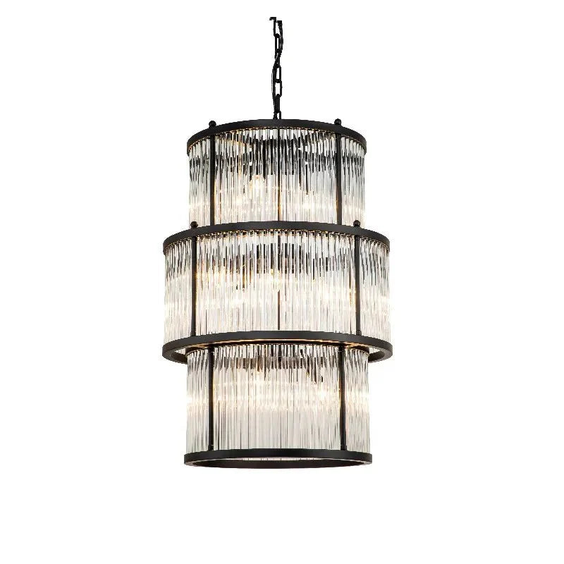 Taklampe Corona Black clear glass Homefactory