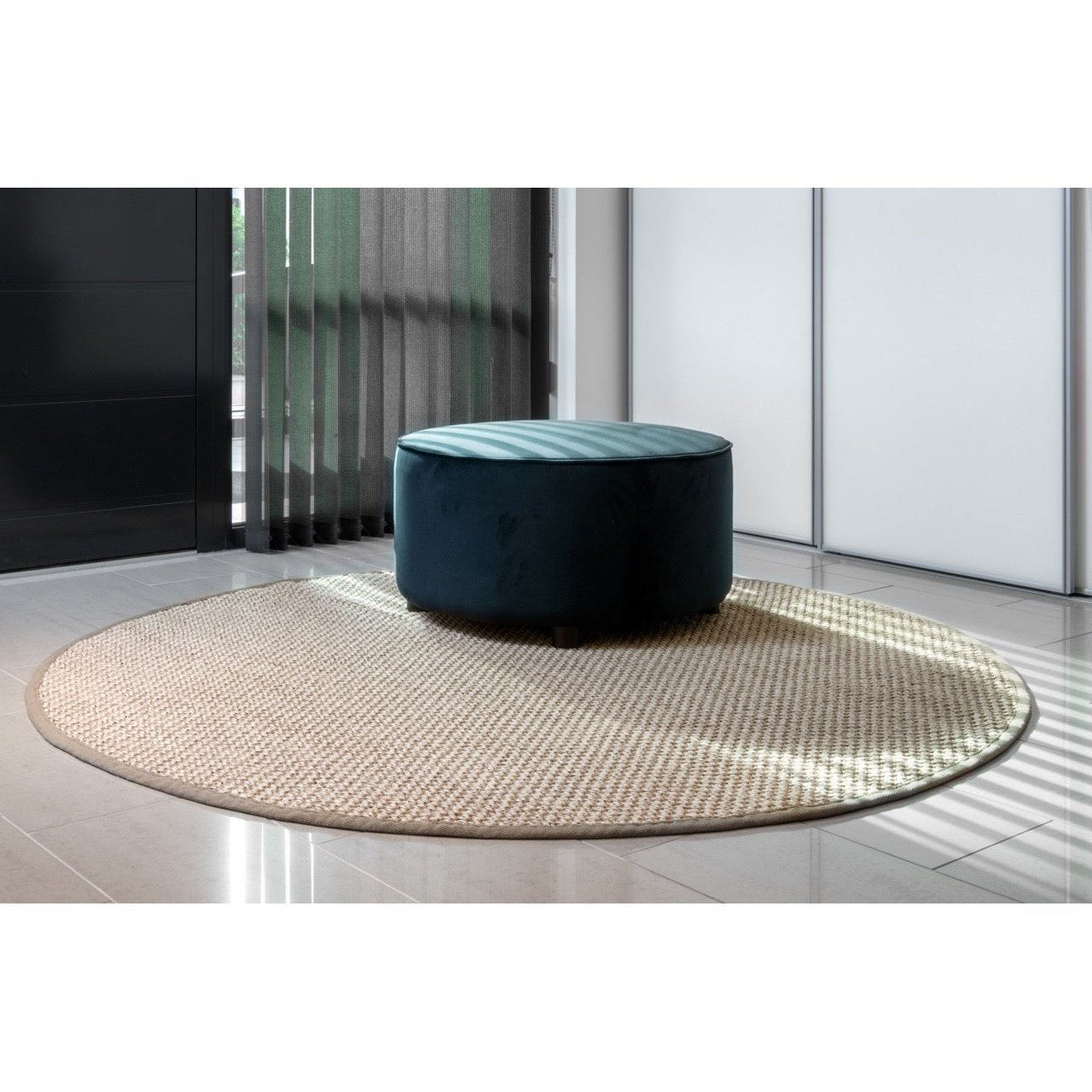 Sisal teppe med kanting Ø200 - Dørmatte-Homefactory -Nordstrand Møbler og Interiør